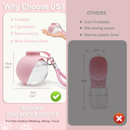 2-in-1 Portable Dog Water Bottle with Foldable Bowl