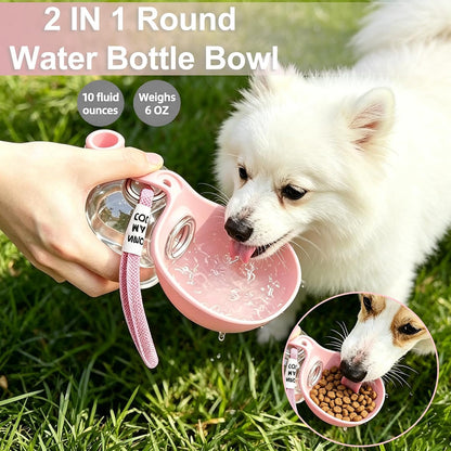 2-in-1 Portable Dog Water Bottle with Foldable Bowl